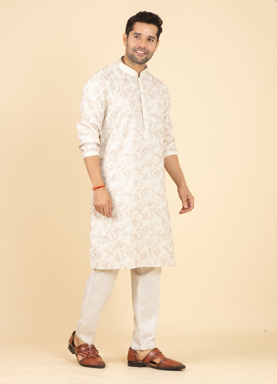 MLS EMBROIDERED KURTA PAJAMA