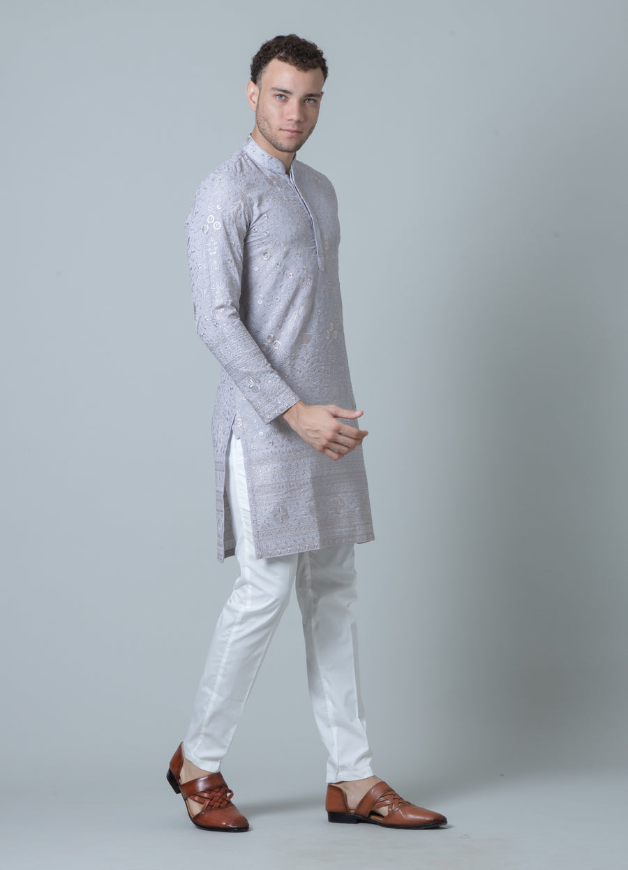 MLS EMBROIDERED KURTA PAJAMA 2PCS