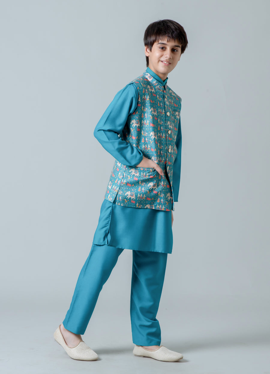 MLS KIDS KURTA JAWAHAR SET 3PCS