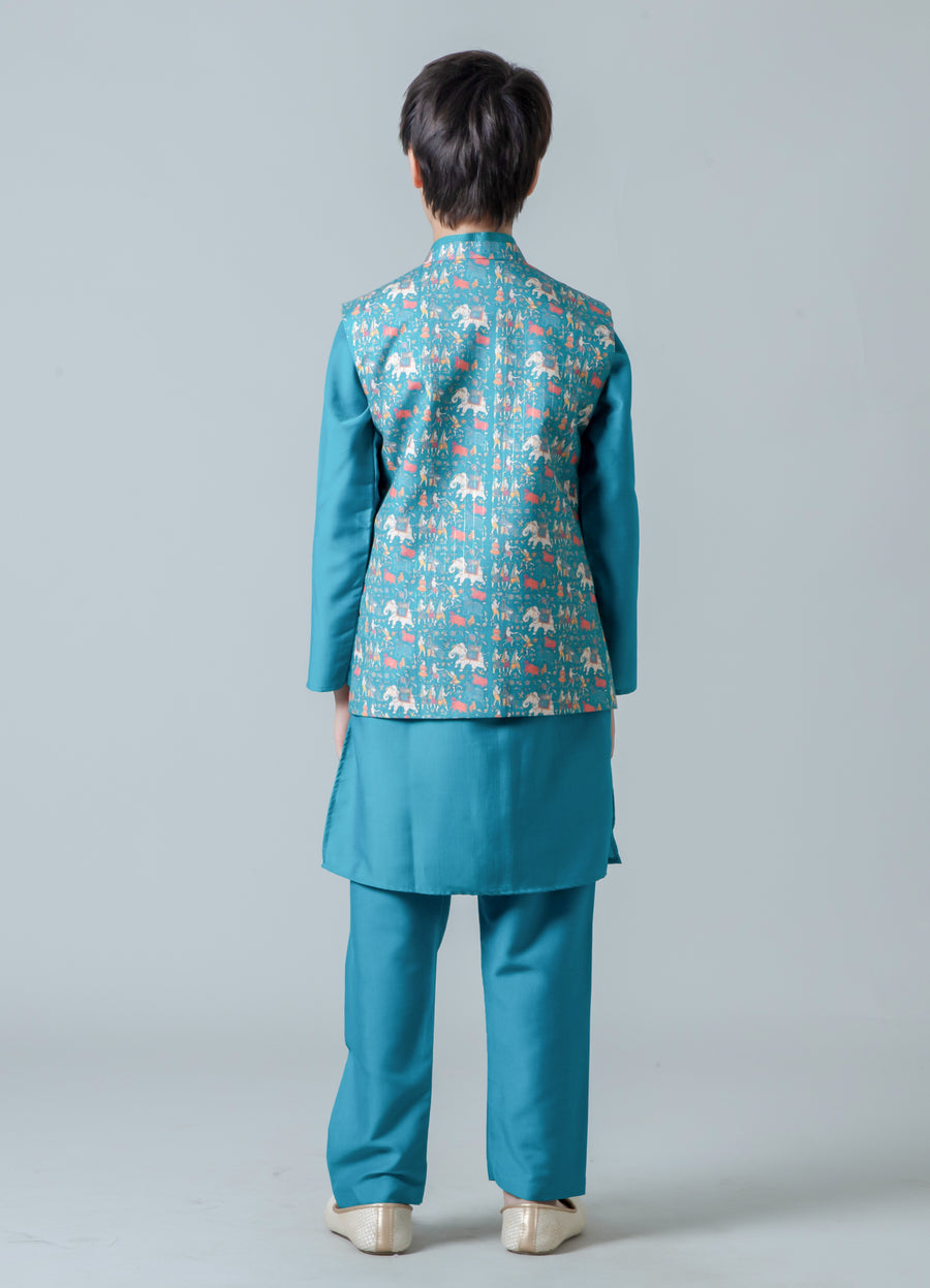 MLS KIDS KURTA JAWAHAR SET 3PCS