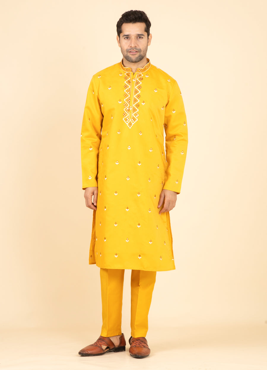 MLS EMBROIDERED KURTA PAJAMA