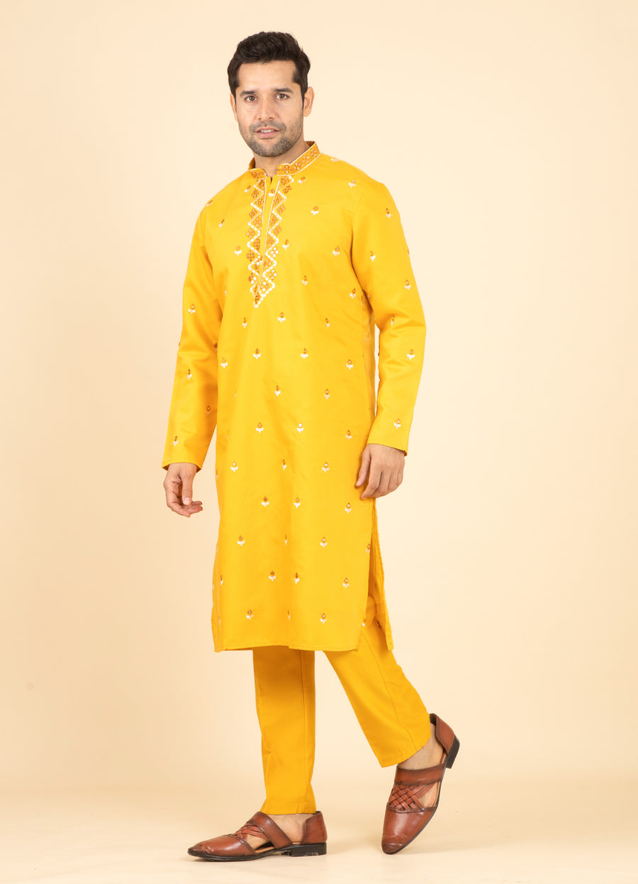 MLS EMBROIDERED KURTA PAJAMA