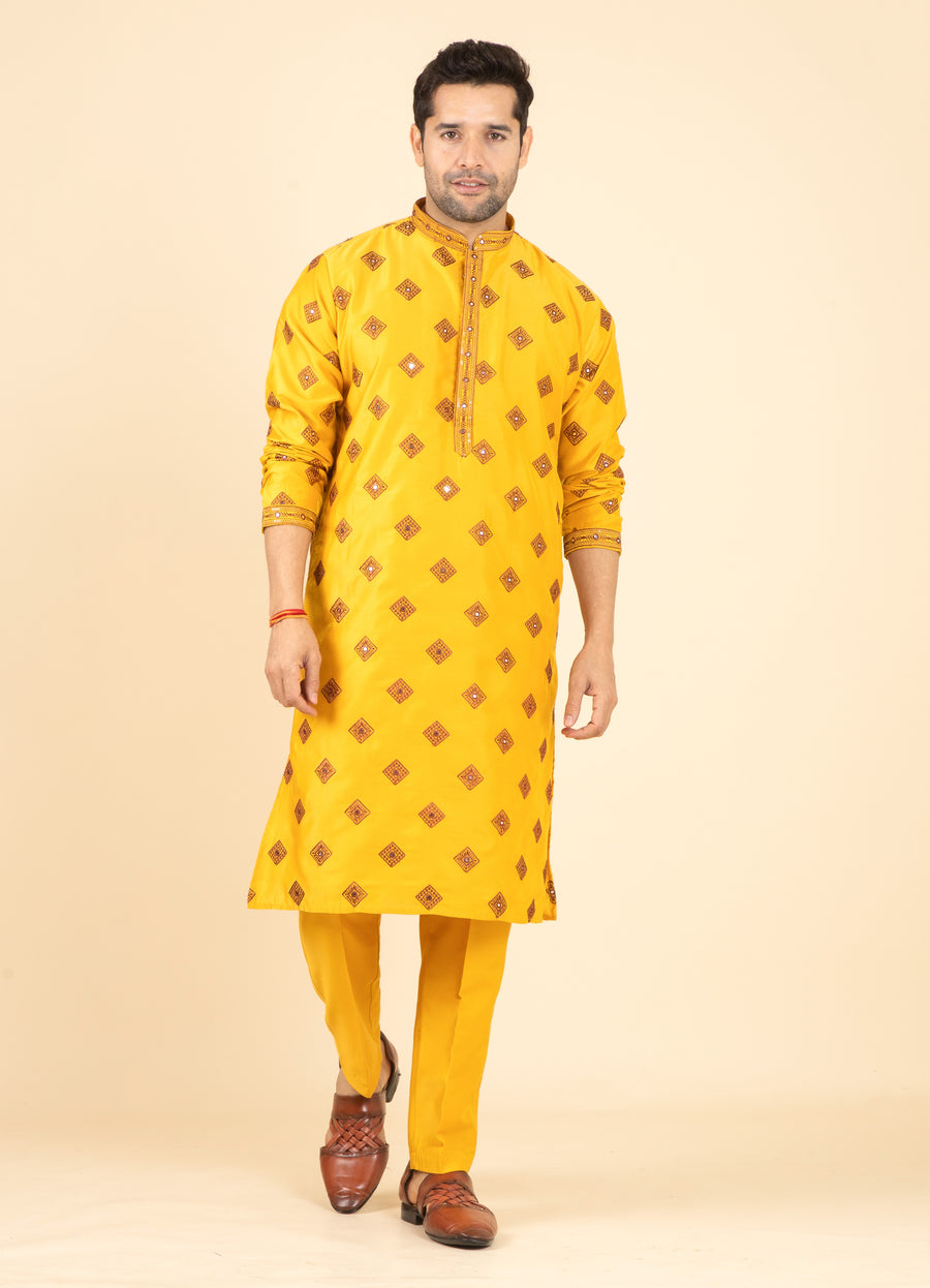 MLS EMBROIDERED KURTA PAJAMA