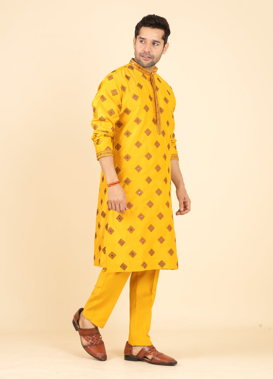 MLS EMBROIDERED KURTA PAJAMA