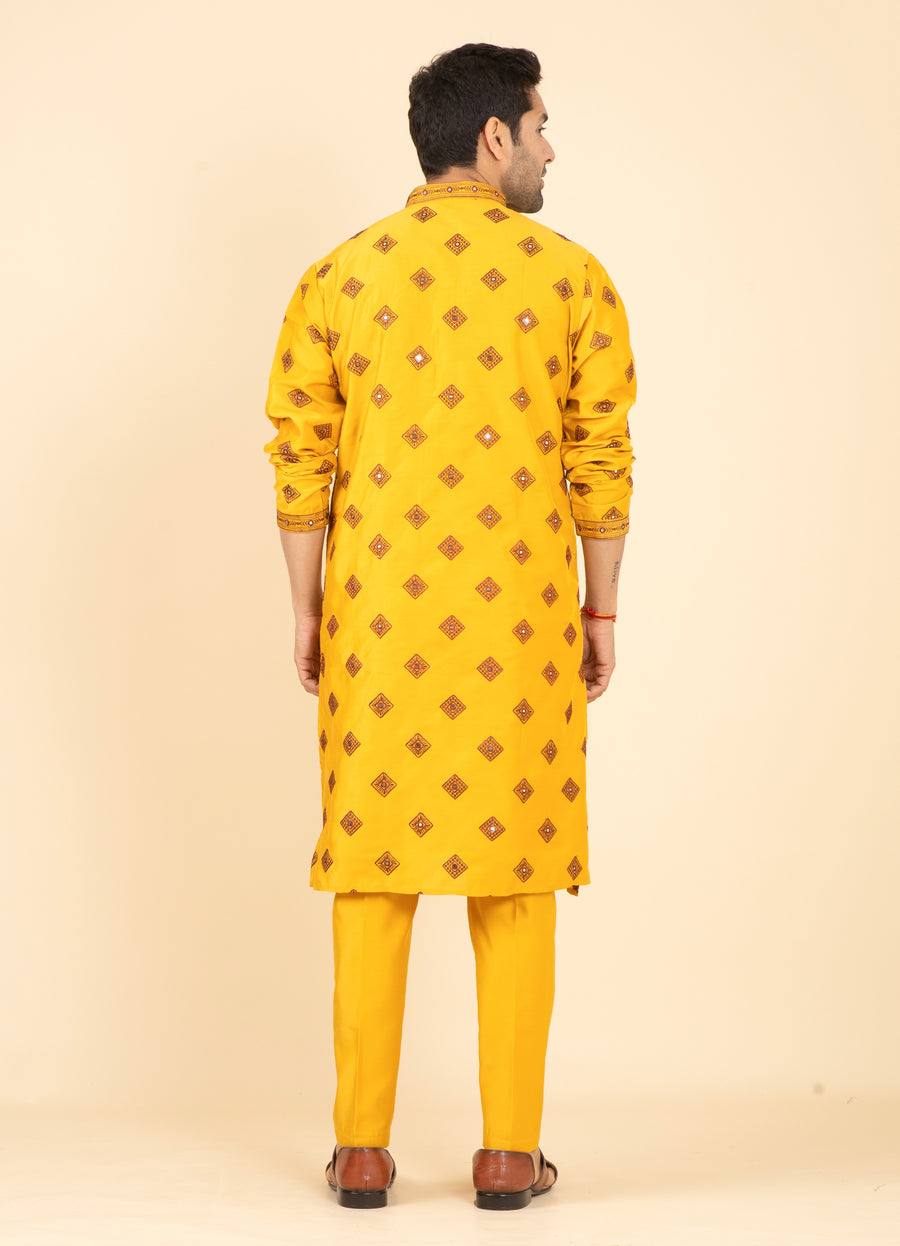 MLS EMBROIDERED KURTA PAJAMA