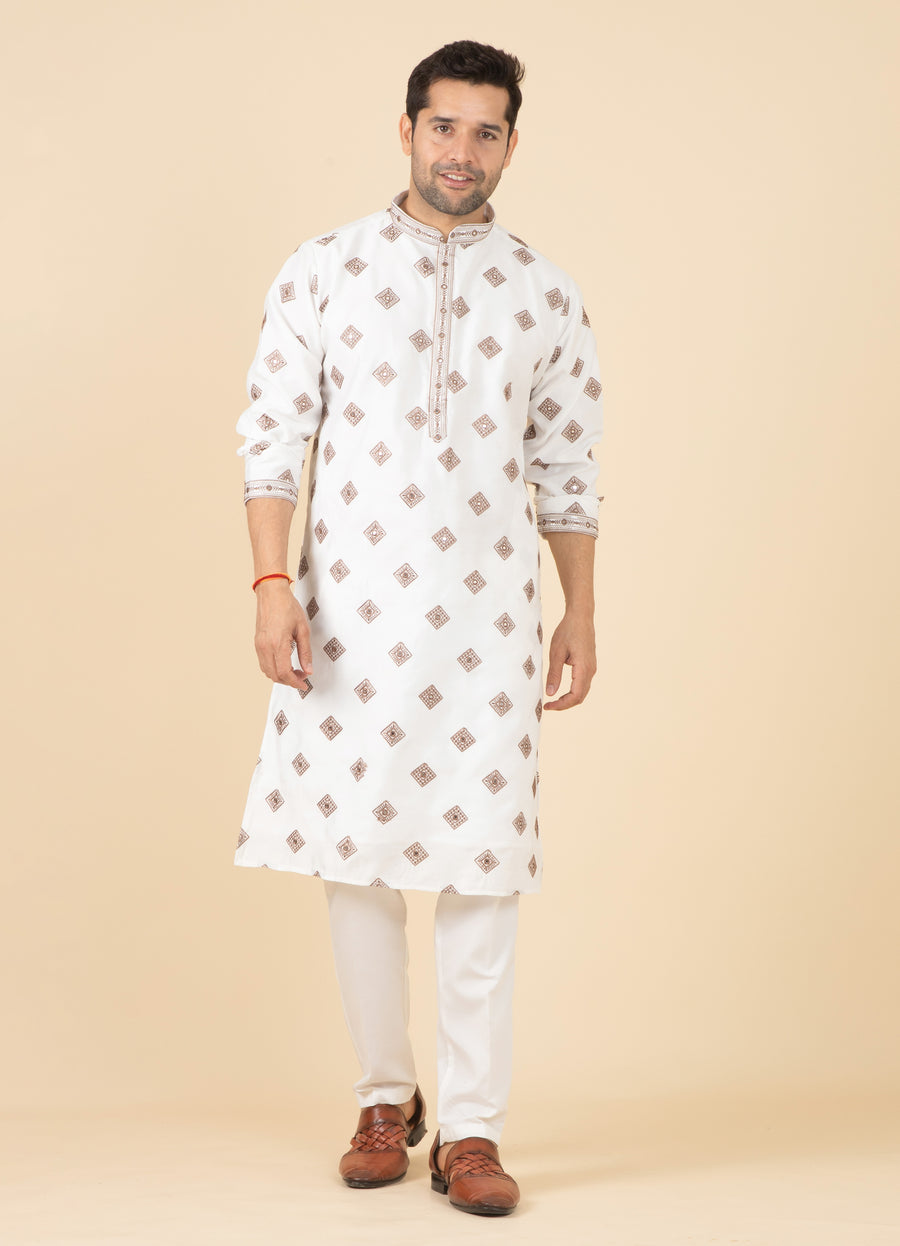 MLS EMBROIDERED KURTA PAJAMA