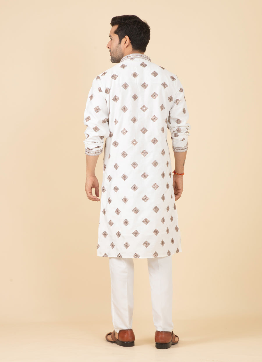 MLS EMBROIDERED KURTA PAJAMA