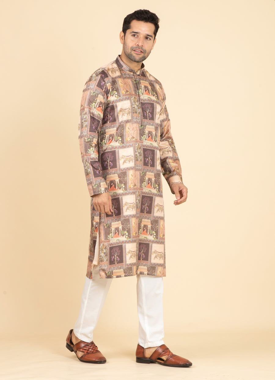 MLS PRINTED KURTA PAJAMA