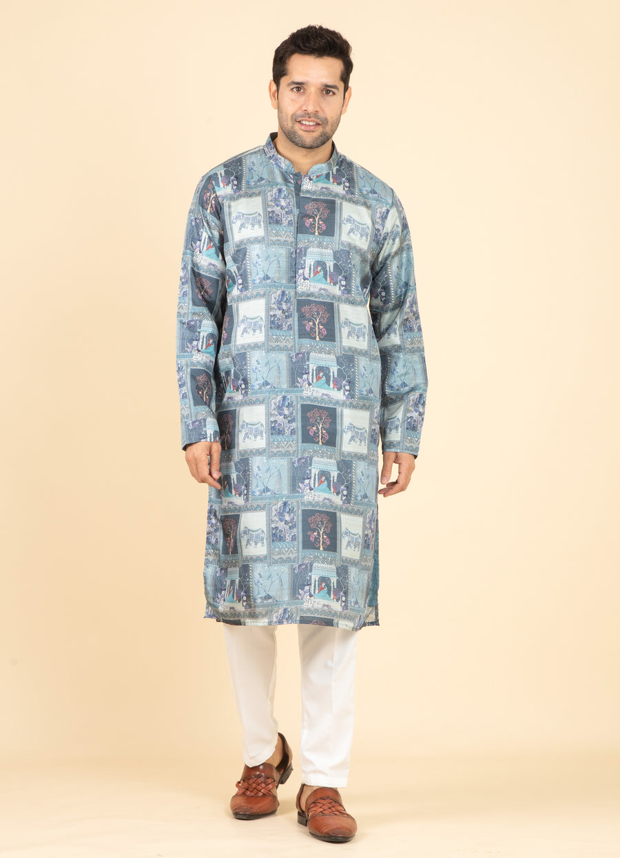 MLS PRINTED KURTA PAJAMA