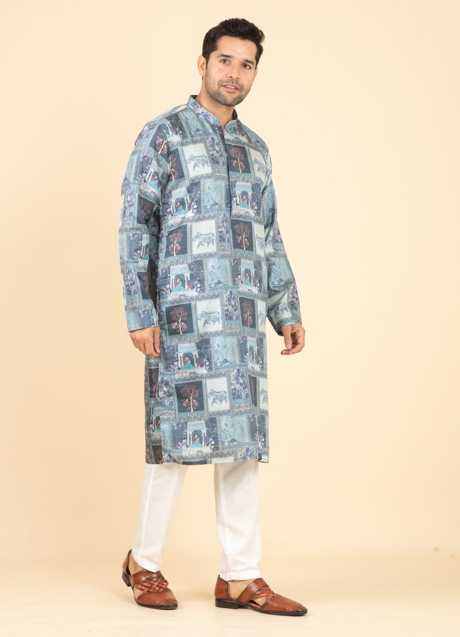 MLS PRINTED KURTA PAJAMA