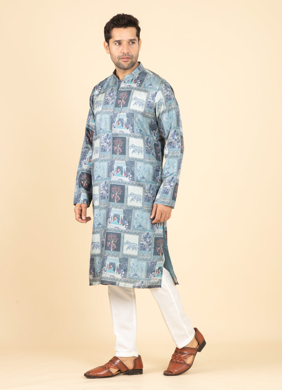 MLS PRINTED KURTA PAJAMA