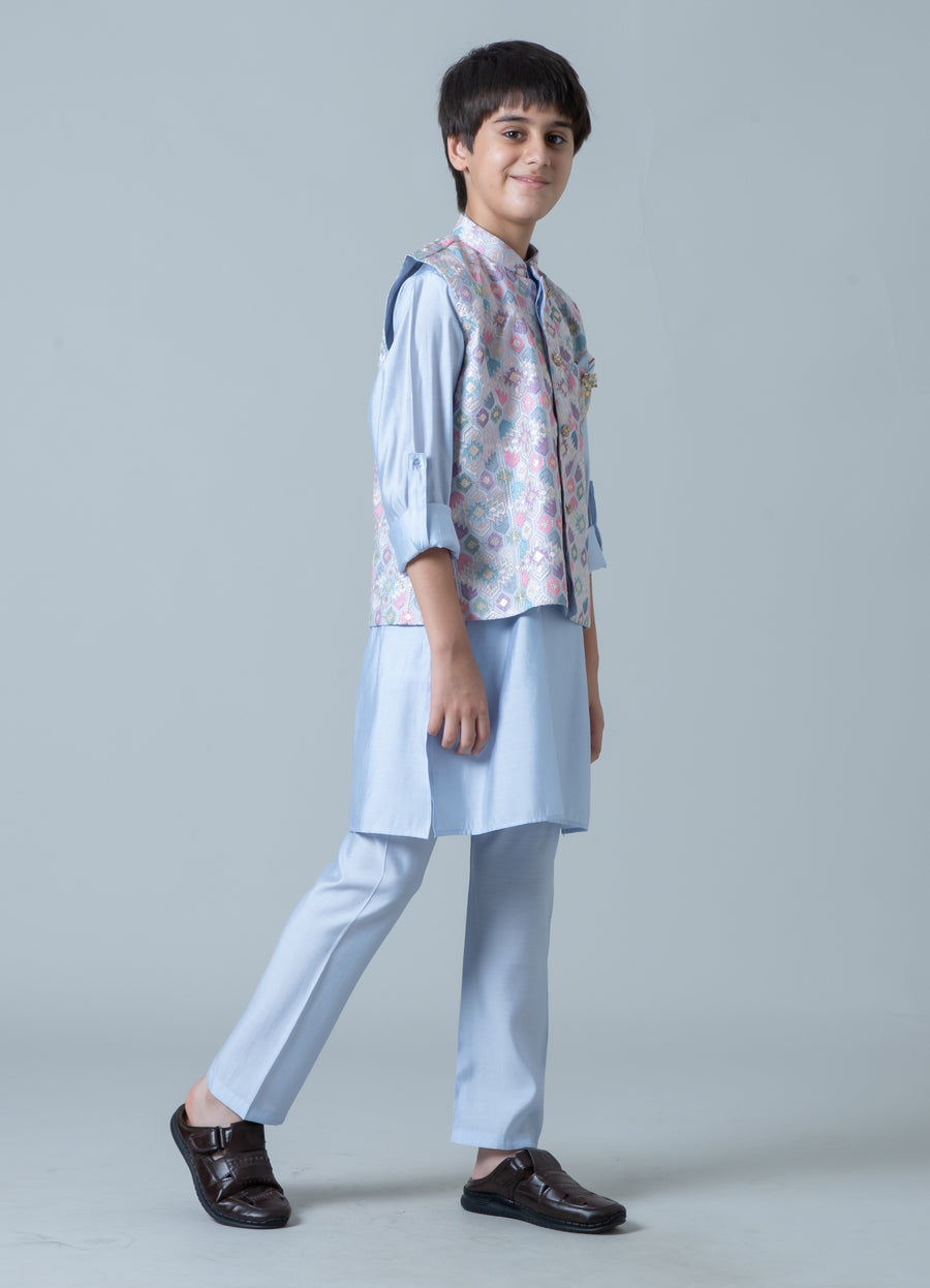 MLS KIDS KURTA JAWAHAR SET 3PCS