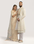 MLS EMBROIDERED SHERWANI 4PCS