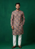MLS PRINTED KURTA PAJAMA 2PCS