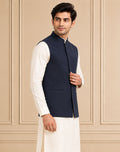 Jute Blend Solid & Plain Jawahar Jacket 1Pc Kanishk
