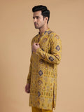 Navy Blue Japanese Embroidered Kurta Pajama 2Pc Kirnoday