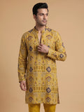 Navy Blue Japanese Embroidered Kurta Pajama 2Pc Kirnoday
