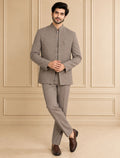 Japanese Jaquard Self Textured Jodhpuri Suit 3Pc Samrat
