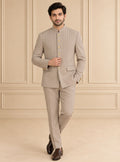 Japanese Suiting Solid, Plain Jodhpuri Suit 2Pc Krishiv