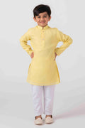 MLS CHANDERI LEMON YELLOW KURTA PAJAMA