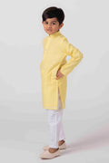 MLS CHANDERI LEMON YELLOW KURTA PAJAMA