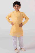 MLS CHANDERI ORANGE KURTA PAJAMA