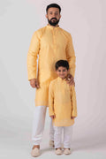 MLS CHANDERI ORANGE KURTA PAJAMA