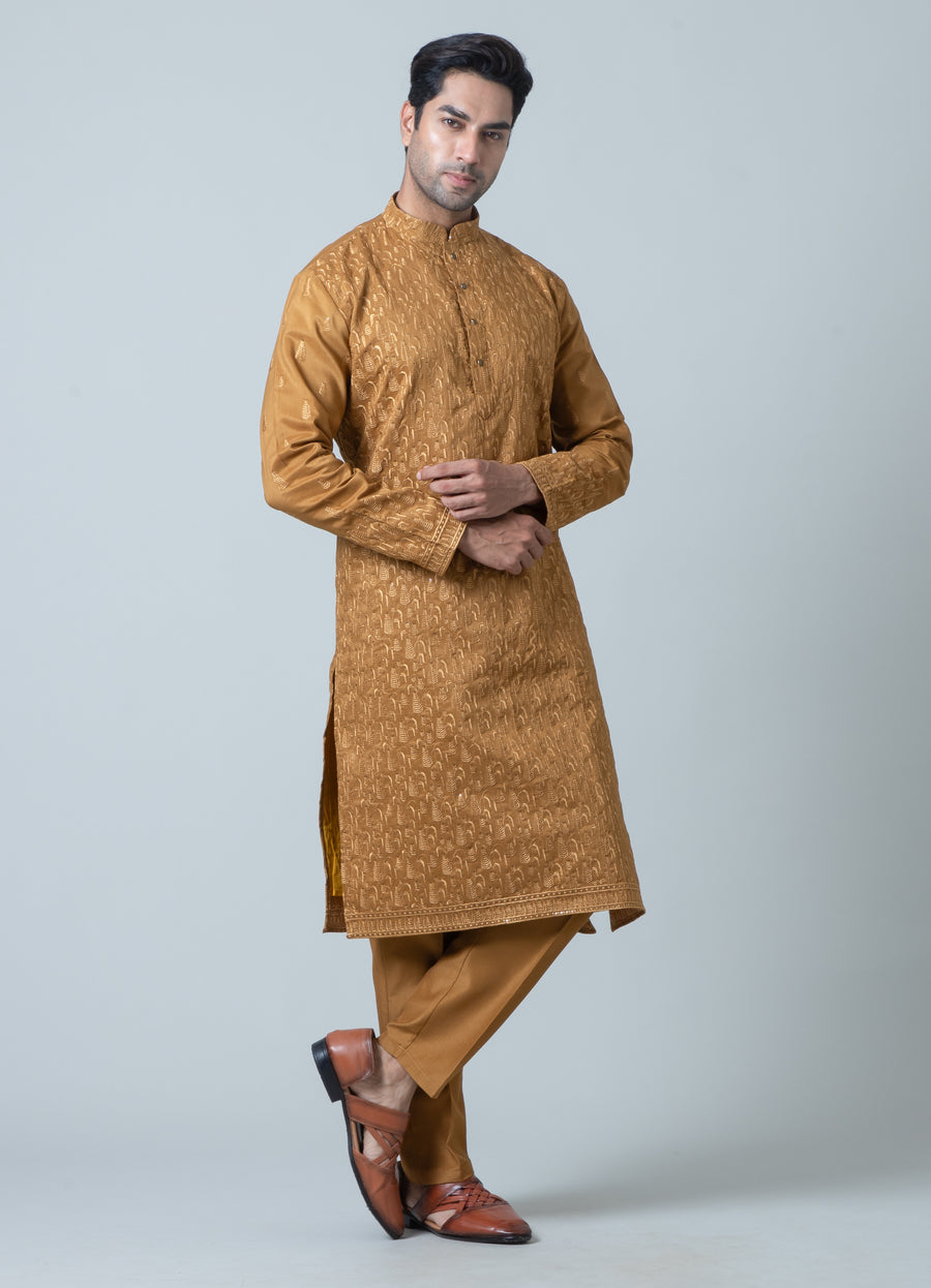 MLS EMBROIDERED KURTA PAJAMA