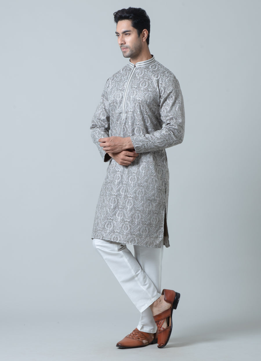 MLS EMBROIDERED KURTA PAJAMA