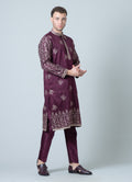 MLS EMBROIDERED KURTA PAJAMA 2PCS
