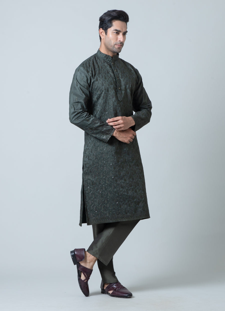 MLS EMBROIDERED KURTA PAJAMA