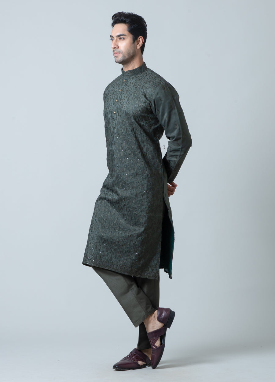 MLS EMBROIDERED KURTA PAJAMA