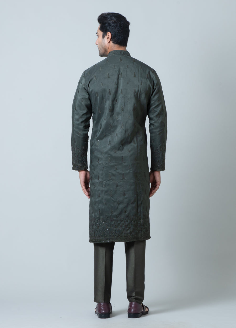MLS EMBROIDERED KURTA PAJAMA
