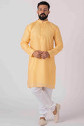 MLS CHANDERI ORANGE KURTA PAJAMA