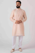 MLS CHANDERI PINK KURTA PAJAMA