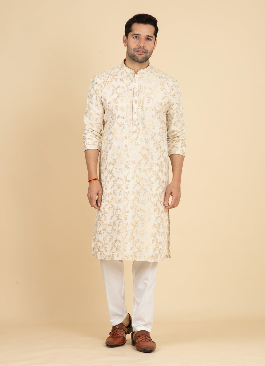 MLS EMBROIDERED KURTA PAJAMA