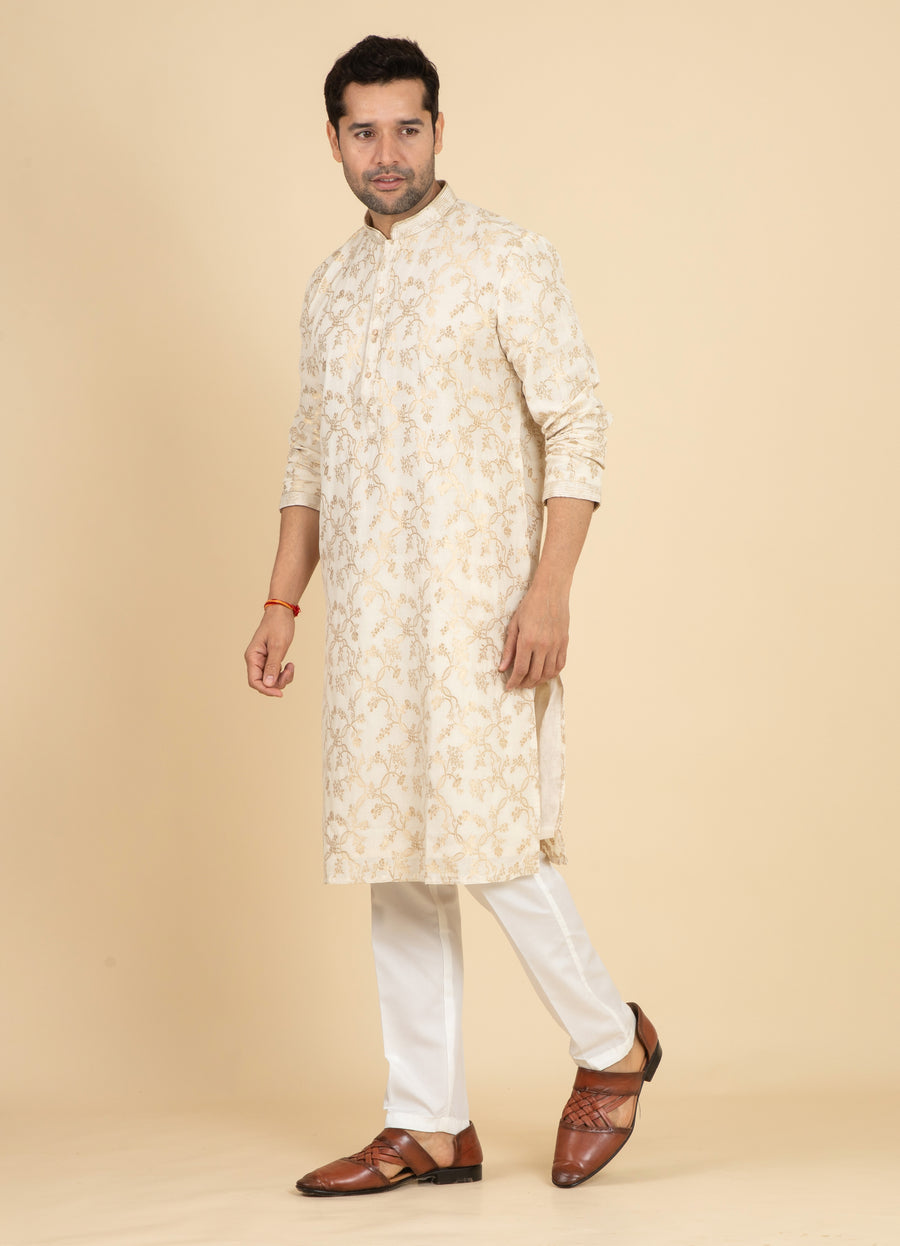 MLS EMBROIDERED KURTA PAJAMA