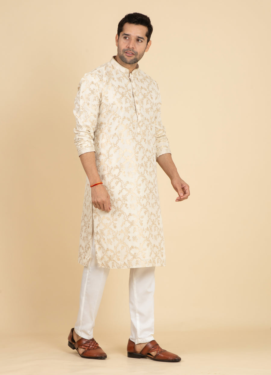 MLS EMBROIDERED KURTA PAJAMA