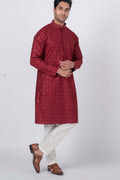 MLS EMBROIDERED KURTA PAJAMA