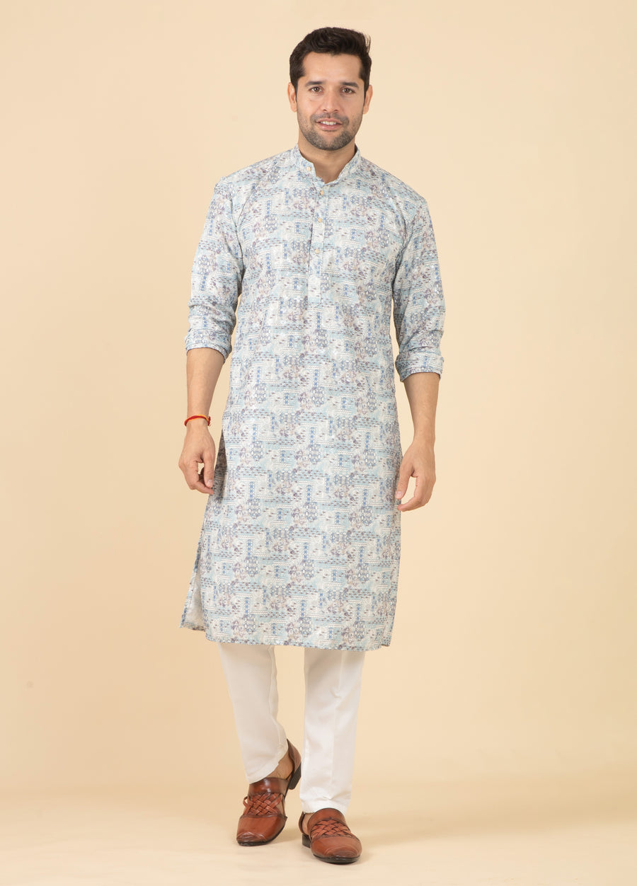 MLS PRINTED KURTA PAJAMA 2PCS