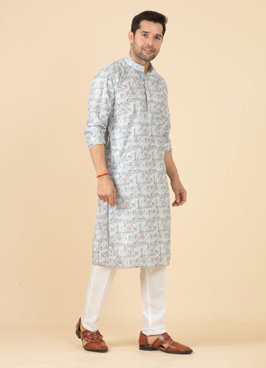 MLS PRINTED KURTA PAJAMA 2PCS