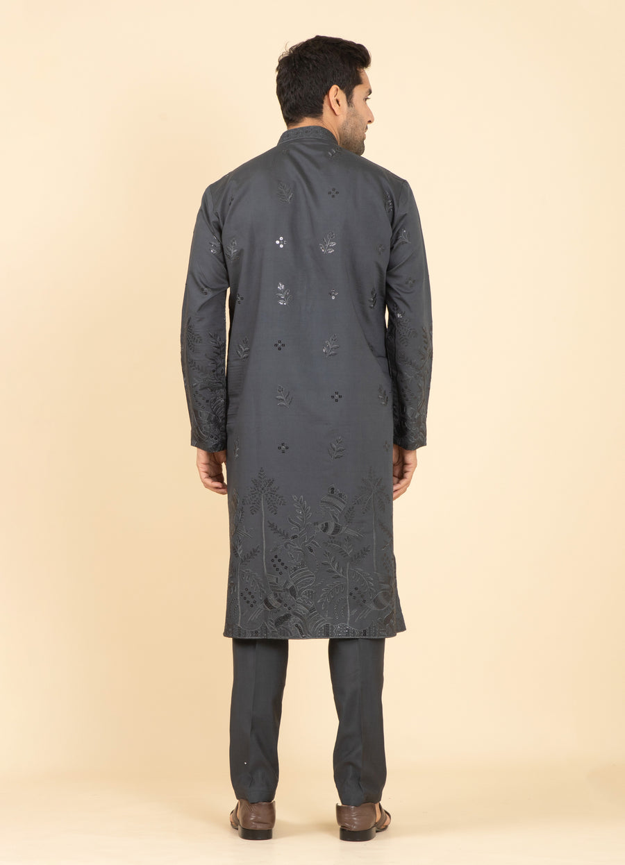 MLS EMBROIDERED KURTA PAJAMA 2PCS