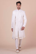 MLS EMBROIDERED SHERWANI 4PCS