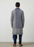MLE EMBROIEDERED KURTA PAJAMA STOLE 2PCS