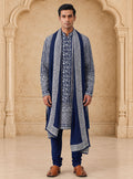 MLS EMBROIEDERED KURTA PAJAMA STOLE 2PCS