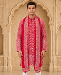 MLS EMBROIEDERED KURTA PAJAMA STOLE 2PCS