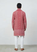 MLE EMBROIEDERED KURTA PAJAMA STOLE 2PCS