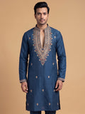 Silk Blend Embroidered Kurta Pajama 2Pc Gul-E-Rang