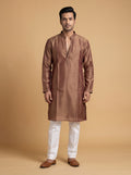Silk Slend Self Embroidered Kurta Pajama 2Pc Prince