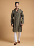 Silk Slend Self Embroidered Kurta Pajama 2Pc Prince